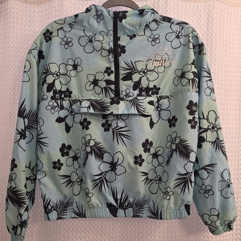 Justice Girl's Pastel Tie-Dye Hooded Windbreaker Jacket 14/16 With Traveling BaG